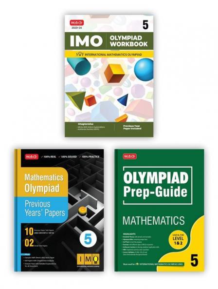 MTG International Mathematics Olympiad (IMO) Workbook Prep-Guide & Previous Years Papers with Self Test Paper Class 5 - SOF Olympiad Books For 2023-24 Exam (Set of 3 Books)
