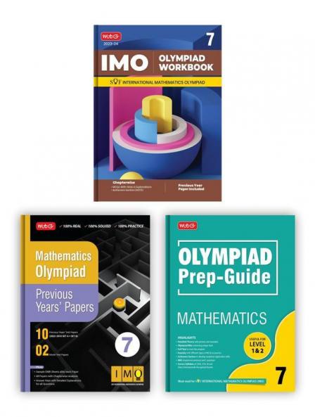 MTG International Mathematics Olympiad (IMO) Workbook Prep-Guide & Previous Years Papers with Self Test Paper Class 7 - SOF Olympiad Books For 2023-24 Exam (Set of 3 Books)