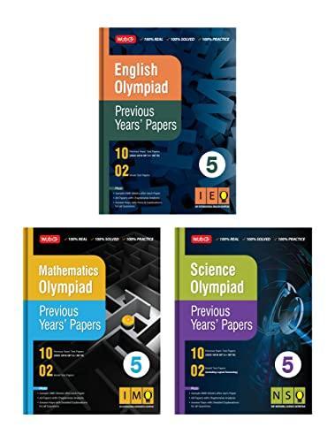 MTG Olympiad Previous Years Papers with Mock Test Papers Class 5 - SOF IMO NSO IEO Olympiad Books For 2023-24 Exam (Set of 3 Books) | Sample OMR Sheet with Chapterwise Analysis