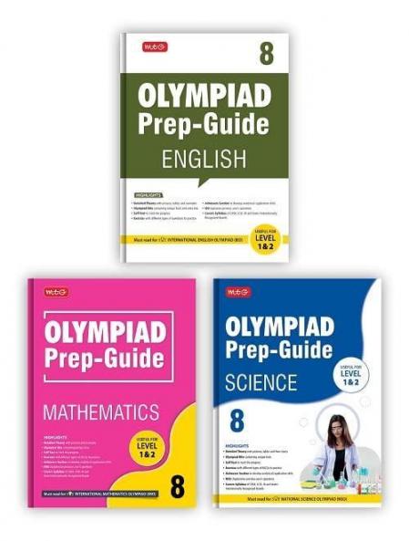 MTG Olympiad Prep-Guide Class 8 - Achievers Section with IMO-NSO-IEO Chapterwise Previous Year Question Paper For SOF 2023-24 Exam Set of 3 Books (Mathematics Science English)