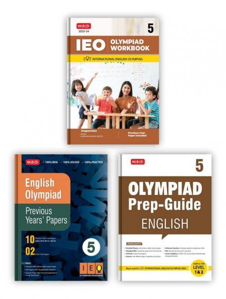 MTG International English Olympiad (IEO) Workbook Prep-Guide & Previous Years Papers with Self Test Paper Class 5 - SOF Olympiad Books For 2023-24 Exam (Set of 3 Books)