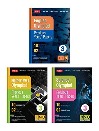 MTG Olympiad Previous Years Papers with Mock Test Papers Class 3 - SOF IMO NSO IEO Olympiad Books For 2023-24 Exam (Set of 3 Books) | Sample OMR Sheet with Chapterwise Analysis