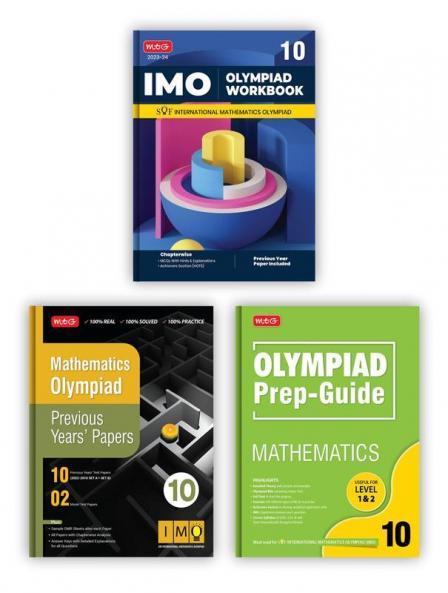 MTG International Mathematics Olympiad (IMO) Workbook Prep-Guide & Previous Years Papers with Self Test Paper Class 10 - SOF Olympiad Books For 2023-24 Exam (Set of 3 Books)