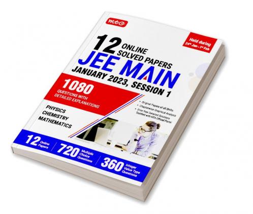 MTG 12 JEE Main Online 2023 (Session-1) Solved Papers with Chapterwise Graphical Analysis | PYQs for Physics Chemistry & Mathematics | JEE Main PYQs