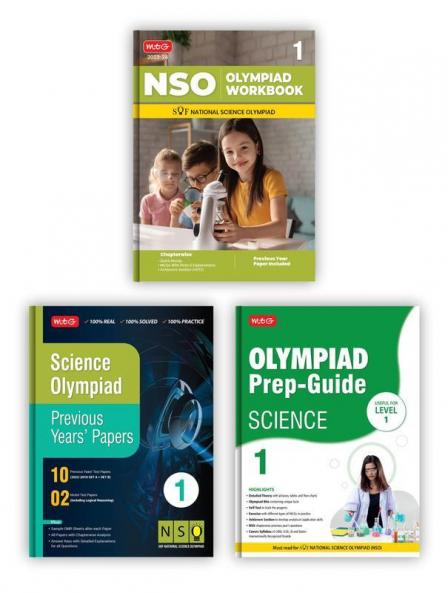 MTG National Science Olympiad (NSO) Workbook Prep-Guide & Previous Years Papers with Self Test Paper Class 1 - SOF Olympiad Books For 2023-24 Exam (Set of 3 Books)