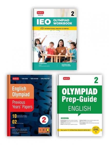 MTG International English Olympiad (IEO) Workbook Prep-Guide & Previous Years Papers with Self Test Paper Class 2 - SOF Olympiad Books For 2023-24 Exam (Set of 3 Books)