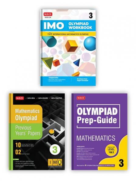 MTG International Mathematics Olympiad (IMO) Workbook Prep-Guide & Previous Years Papers with Self Test Paper Class 3 - SOF Olympiad Books For 2023-24 Exam (Set of 3 Books)