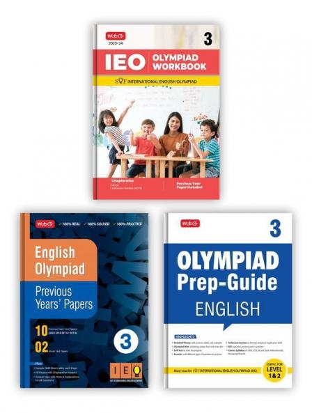 MTG International English Olympiad (IEO) Workbook Prep-Guide & Previous Years Papers with Self Test Paper Class 3 - SOF Olympiad Books For 2023-24 Exam (Set of 3 Books)