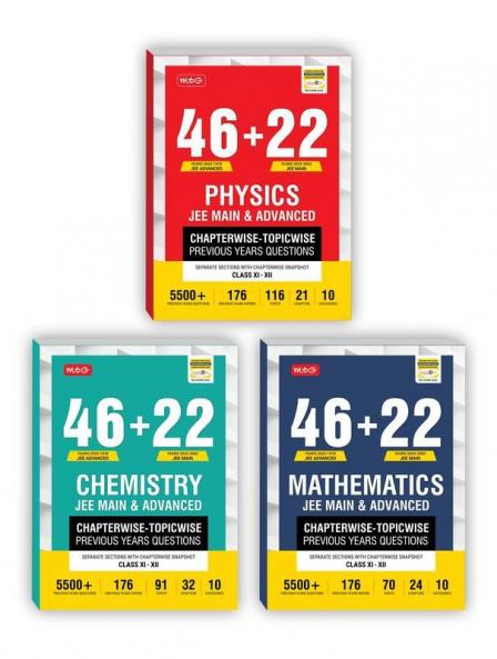 MTG 46 + 22 Years JEE Main and IIT JEE Advanced Previous Years Solved Question (PYQ) Papers with Chapterwise Topicwise Solutions Physics Chemistry ... of 3 Books)