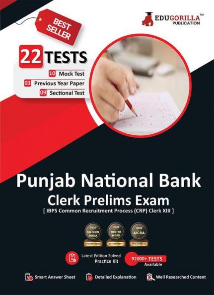 Punjab National Bank Clerk Prelims (IBPS Clerk CRP XIII) Book 2023 (English Edition) - 10 Full Length Mock Tests 9 Sectional Tests and 3 Previous Year Papers with Free Access to Online Tests
