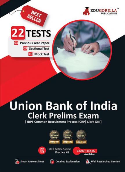 Union Bank of India Clerk Prelims (IBPS Clerk CRP XIII) Book 2023 (English Edition) - 10 Full Length Mock Tests 9 Sectional Tests and 3 Previous Year Papers with Free Access to Online Tests
