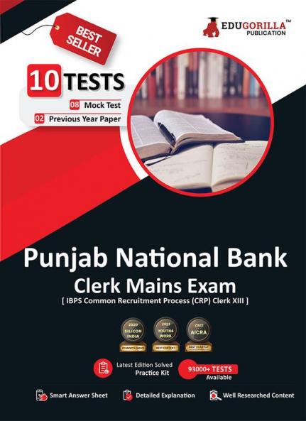 Punjab National Bank Clerk Mains (IBPS CRP PO/MT XIII) Book 2023 (English Edition) - 8 Full Length Mock Tests and 2 Previous Year Papers with Free Access to Online Tests