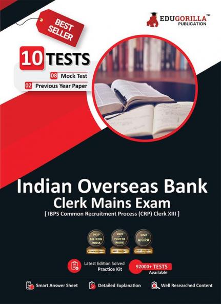 Indian Overseas Bank Clerk Mains (IBPS CRP PO/MT XIII) Book 2023 (English Edition) - 8 Full Length Mock Tests and 2 Previous Year Papers with Free Access to Online Tests