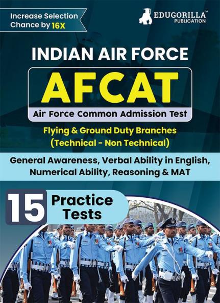 AFCAT 2024 : Air Force Common Admission Test Book (English Edition) - 15 Practice Mock Tests (1500 Solved Questions) with Free Access to Online Tests