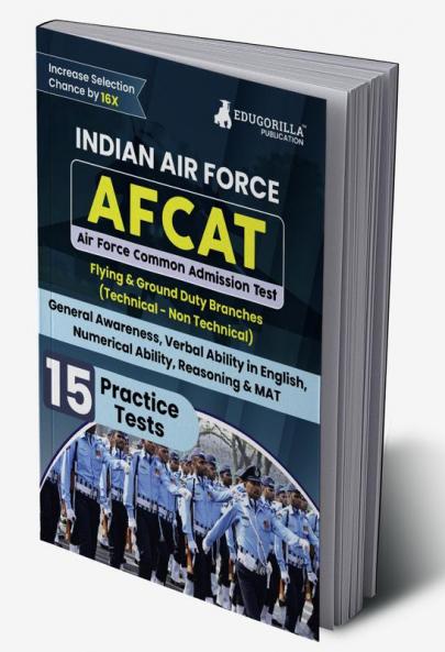 AFCAT 2024 : Air Force Common Admission Test Book (English Edition) - 15 Practice Mock Tests (1500 Solved Questions) with Free Access to Online Tests