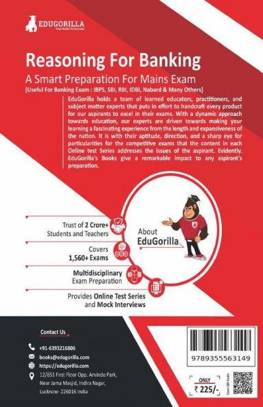 Reasoning Aptitude/Ability For Banking Mains Exam 2023 (English Edition) - 18 Solved Topic-wise Tests For SBI/IBPS/RBI/IDBI Bank/Clerk/PO/Competitive Exams with Free Access to Online Tests
