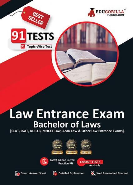 Law Entrance Exam 2024 - Solved 91 Topic-wise Tests For Various National and State Universities/Institutes - CLAT LSAT DU LLB MHCET Law AMU Law