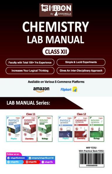Chemistry Lab Manual Class XII | follows the latest CBSE syllabus and other State Board following the CBSE Curriculam.