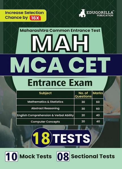 MAH CET MCA Entrance Exam 2024 (Maharashtra Common Entrance Test) - 10 Full Length Mock Tests and 8 Sectional Tests (1200 Solved MCQs) with Free Access to Online Tests