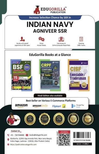 Indian Navy Agniveer SSR 2024 - Navy Sailor Entry Exam Prep Book (English Edition) - 15 Practice Mock Tests (1500+ Solved Questions) with Free Access to Online Tests