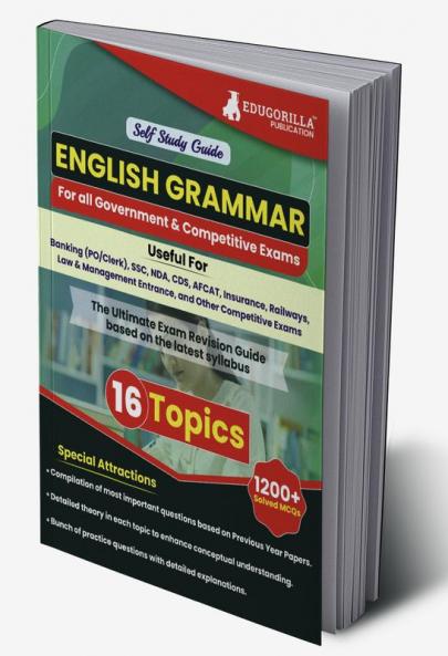 General English For All Government & Competitive Exams Guide Book with Concept & Tricks- 16 Topic-wise Solved Test (1200 Solved Questions) Tests Useful for SSC Banking Railways with Free Access to Online Tests
