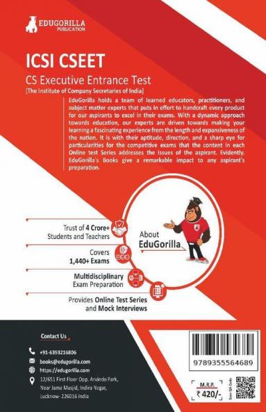 ICSI CSEET 2024 : Company Secretary Executive Entrance Test - 10 Mock Tests and 8 Sectional Tests (1400 Solved Questions) with Free Access to Online Tests