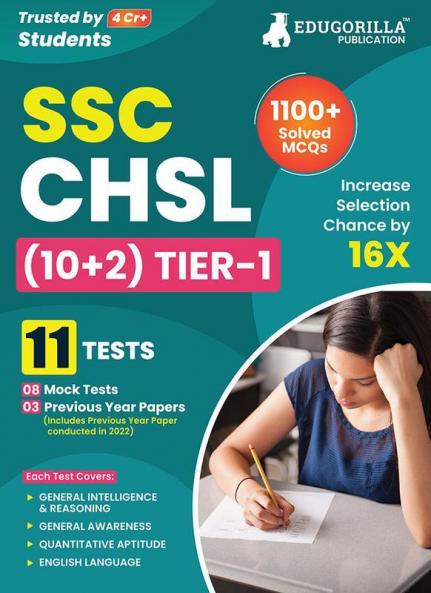 SSC CHSL Tier 1 Book 2024: English Edition - 8 Full Length Mock Tests And 3 Previous Year Papers (1100 Solved Questions) With Free Access To Online Tests