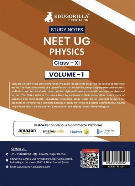 NEET UG Physics Class XI (Vol 1) Topic-wise Notes | A Complete Preparation Study Notes with Solved MCQs