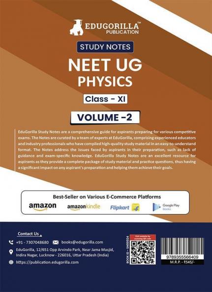 NEET UG Physics Class XI (Vol 2) Topic-wise Notes | A Complete Preparation Study Notes with Solved MCQs