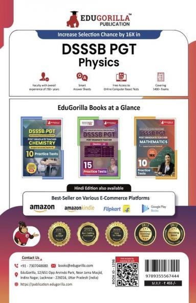 DSSSB PGT Physics Exam Prep Book 2023 (English Edition) : Post Graduate Teacher (Concerned Subject - Section B) - 10 Practice Tests with Free Access To Online Tests