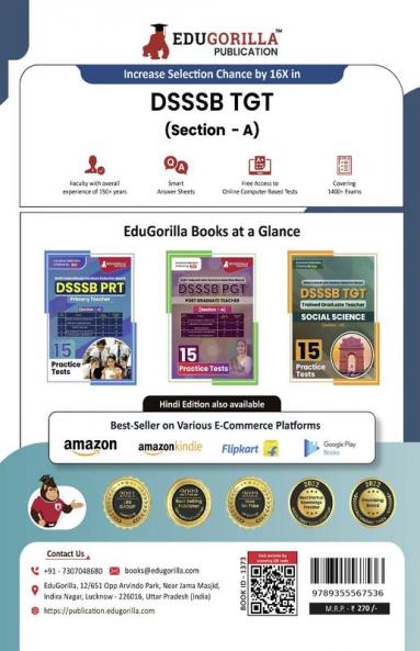 DSSSB TGT Book 2023 : Trained Graduate Teacher (Section A) - General Awareness Reasoning Arithmetical & Numerical Ability English and Hindi - 15 Practice Tests with Free Access To Online Tests