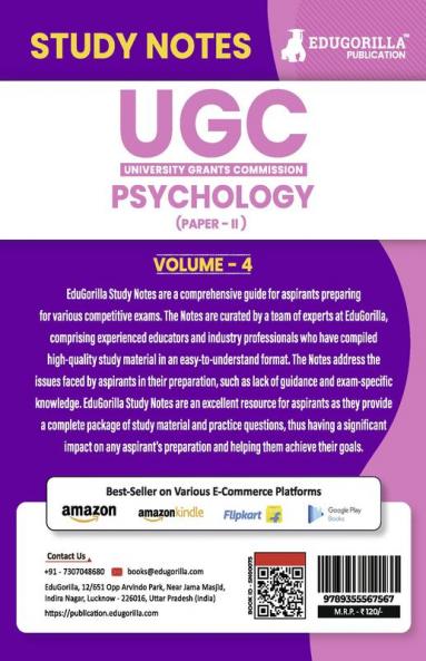 UGC NET Paper II Psychology (Vol 4) Topic-wise Notes (English Edition) | A Complete Preparation Study Notes with Solved MCQs