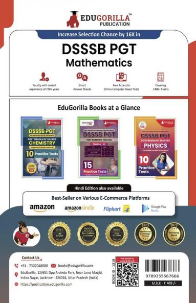 DSSSB PGT Mathematics Exam Prep Book 2023 (English Edition) : Post Graduate Teacher (Concerned Subject - Section B) - 10 Practice Tests with Free Access To Online Tests