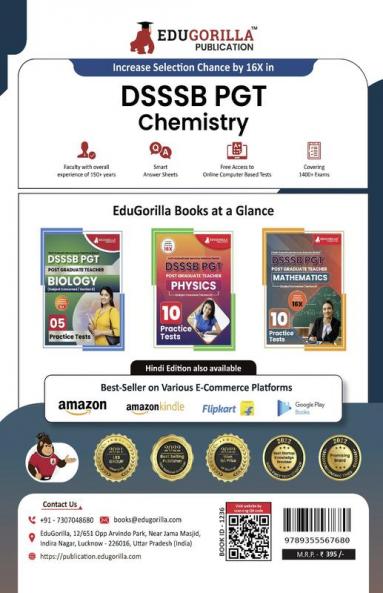 DSSSB PGT Chemistry Exam Prep Book 2023 (English Edition) : Post Graduate Teacher (Concerned Subject - Section B) - 10 Practice Tests with Free Access To Online Tests