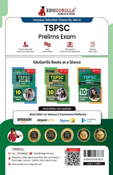 TSPSC Group 1 : Prelims Exam 2024 - General Studies and Mental Ability | Telangana State Public Service Commission | 10 Full Practice Tests with Free Access To Online Tests