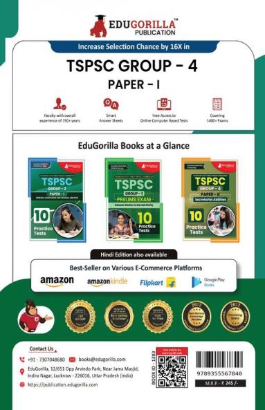 TSPSC Group 4 : Paper 1 (General Knowledge) Exam Prep Book 2023 | Telangana State Public Service Commission | 10 Full Practice Tests with Free Access To Online Tests