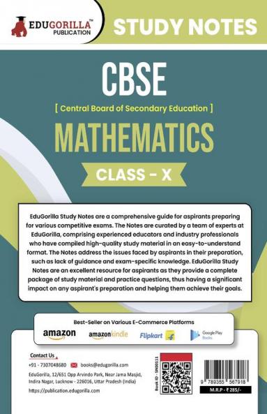 CBSE (Central Board of Secondary Education) Class X - Mathematics Topic-wise Notes | A Complete Preparation Study Notes with Solved MCQs