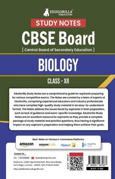 CBSE (Central Board of Secondary Education) Class XII Science - Biology Topic-wise Notes | A Complete Preparation Study Notes with Solved MCQs