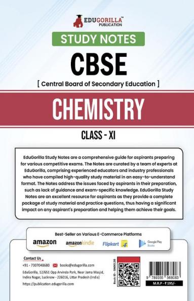 CBSE (Central Board of Secondary Education) Class XI Science - Chemistry Topic-wise Notes | A Complete Preparation Study Notes with Solved MCQs