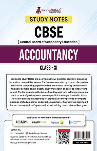 CBSE (Central Board of Secondary Education) Class XI Commerce - Accountancy Topic-wise Notes | A Complete Preparation Study Notes with Solved MCQs