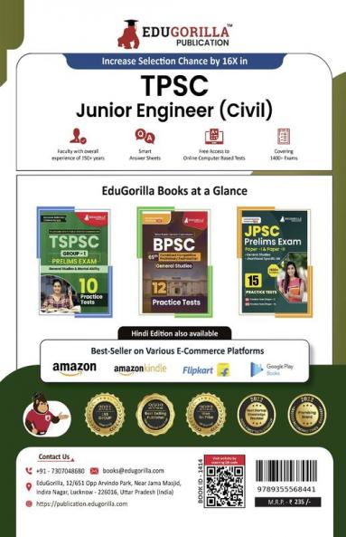 TPSC Junior Engineer (Civil) Prelims Exam Book 2023 - Tripura Public Service Commission | 12 Practice Tests (1200 Solved Questions) with Free Access to Online Tests