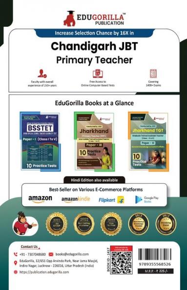 Chandigarh JBT (Primary Teacher) Exam Book 2024 (English Edition) : Junior Basic Training - 10 Practice Tests (1500 Solved Questions) with Free Access to Online Tests