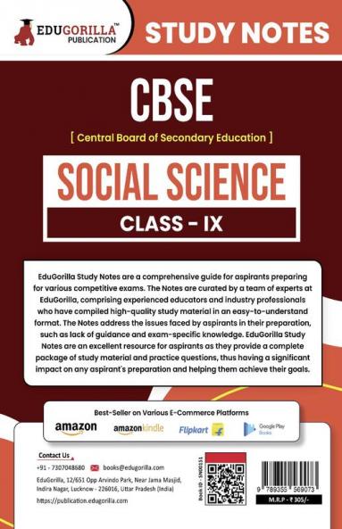 CBSE (Central Board of Secondary Education) Class IX - Social Science Topic-wise Notes | A Complete Preparation Study Notes with Solved MCQs