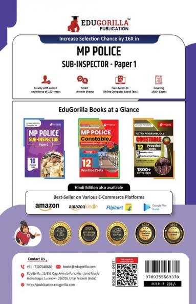 MP Police Sub Inspector (Paper-I) Recruitment Exam Book 2023 (English Edition) - 15 Practice Tests (1500 Solved MCQs) with Free Access to Online Tests