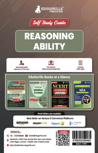 Reasoning Ability : Self Study Guide Book with 33 Topics Covered (1600+ MCQs in Practice Tests) - Useful for SSC Railway UDC LDC Police Bank UPSC MBA MAT and other Competitive Exams