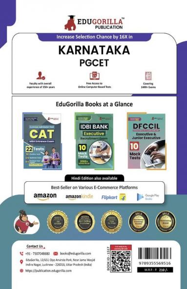 Karnataka PGCET 2024 - Post Graduate Common Entrance Test Prep Book | 15 Practice Mock Tests (1500+ Solved MCQs) with Free Access to Online Tests
