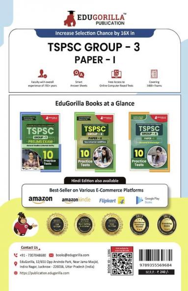 TSPSC Group 3 : Paper 1 Exam Prep Book 2023 | General Studies & General Abilities - Telangana State Public Service Commission | 10 Full Practice Tests with Free Access To Online Tests