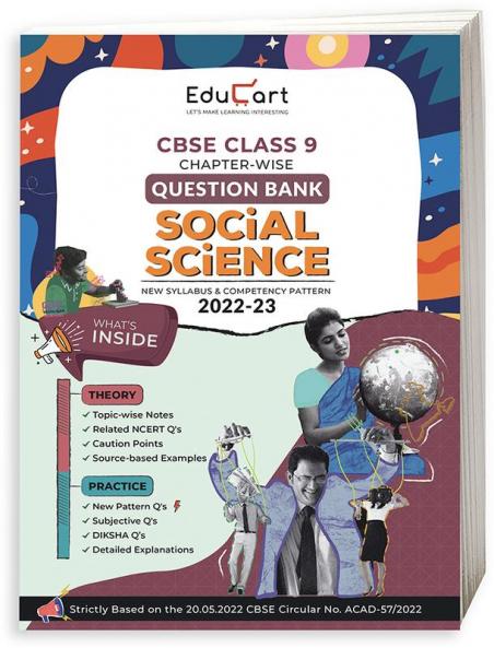 Educart CBSE Class 9 SOCIAL SCIENCE Question Bank Book for 2022-23 (Includes Chapter wise Theory & Practice Questions 2023)