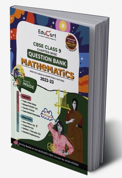 Educart CBSE Class 9 MATHEMATICS Question Bank Book for 2022-23 (Includes Chapter wise Theory & Practice Questions 2023)