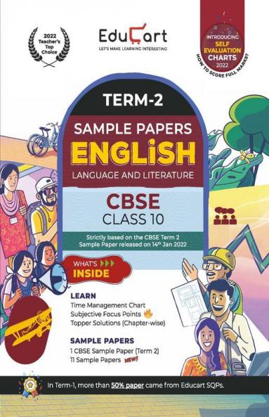Educart Term 2 English CBSE Class 10 Sample Question Papers (Based on the Term-2 Subjective Sample Paper released on 14 Jan 2022)